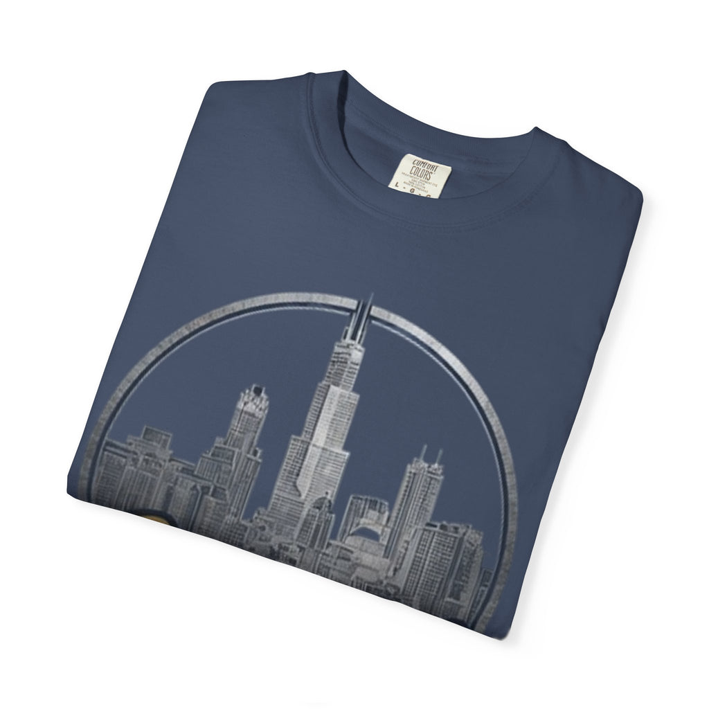 Chicago Skyline T-Shirt — "Sauvage" Graphic Tee Gold