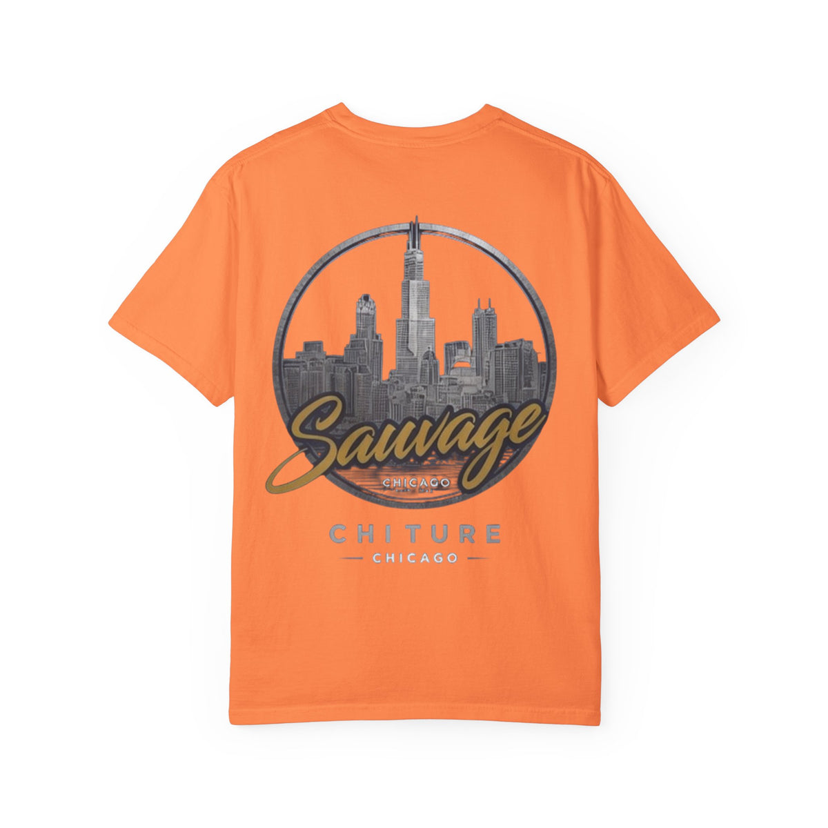 Chicago Skyline T-Shirt — "Sauvage" Graphic Tee Gold