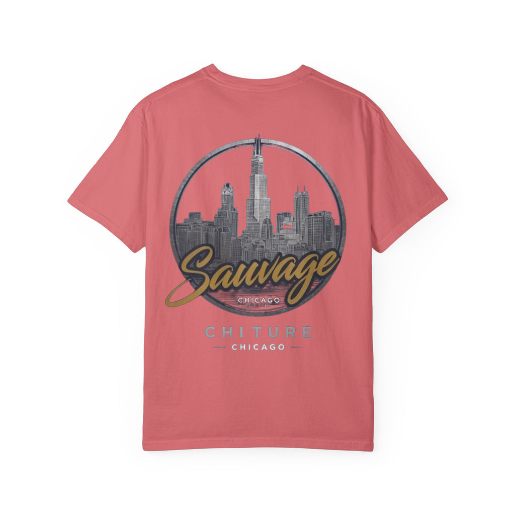 Chicago Skyline T-Shirt — "Sauvage" Graphic Tee Gold