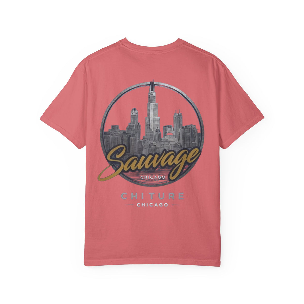 Chicago Skyline T-Shirt — "Sauvage" Graphic Tee Gold