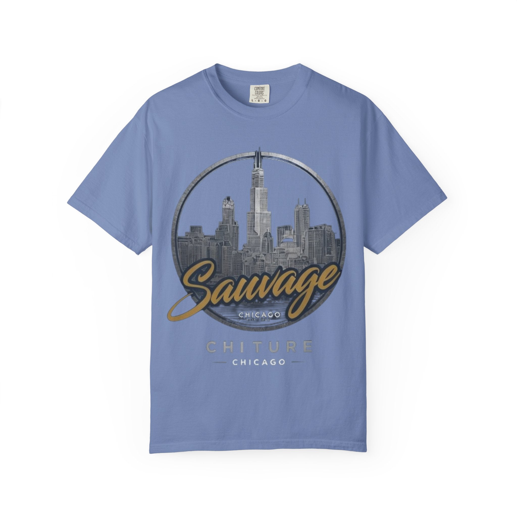 Chicago Skyline T-Shirt — "Sauvage" Graphic Tee Gold