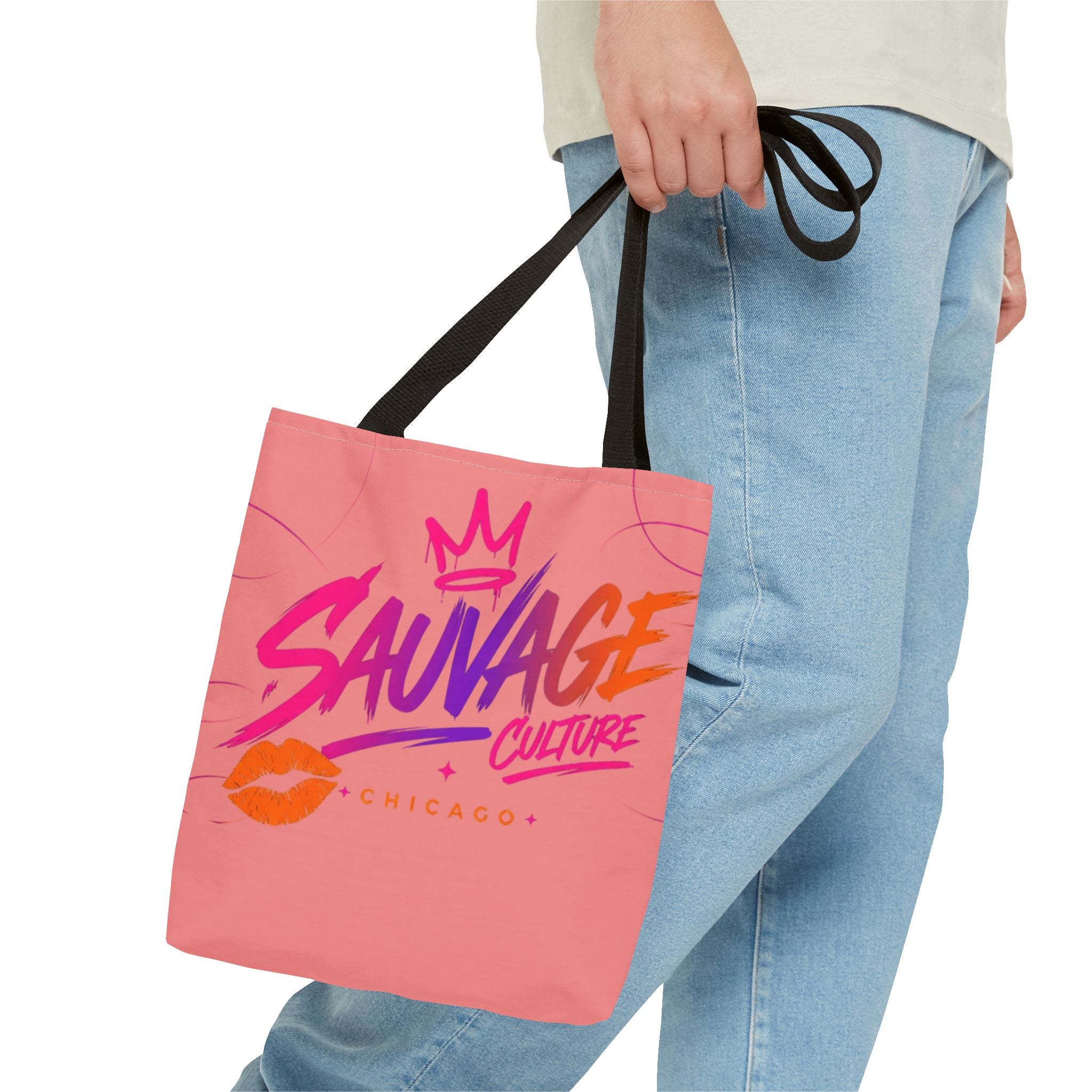 Sauvage Culture Tote Bag — Pink Graphic Shopper