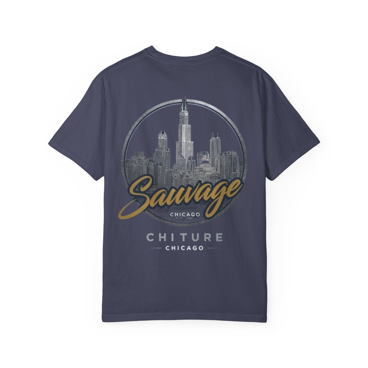Chicago Skyline T-Shirt — "Sauvage" Graphic Tee Gold
