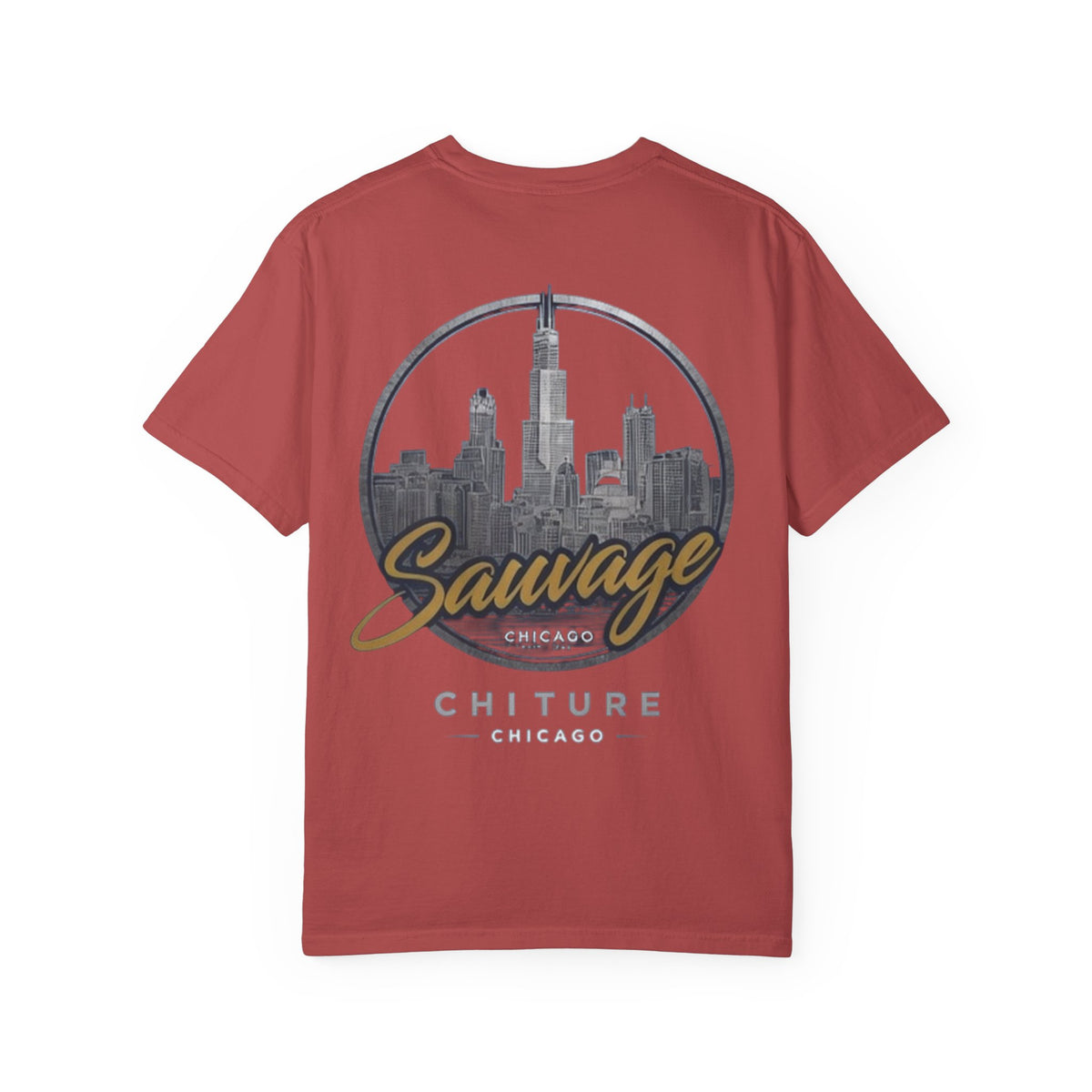 Chicago Skyline T-Shirt — "Sauvage" Graphic Tee Gold