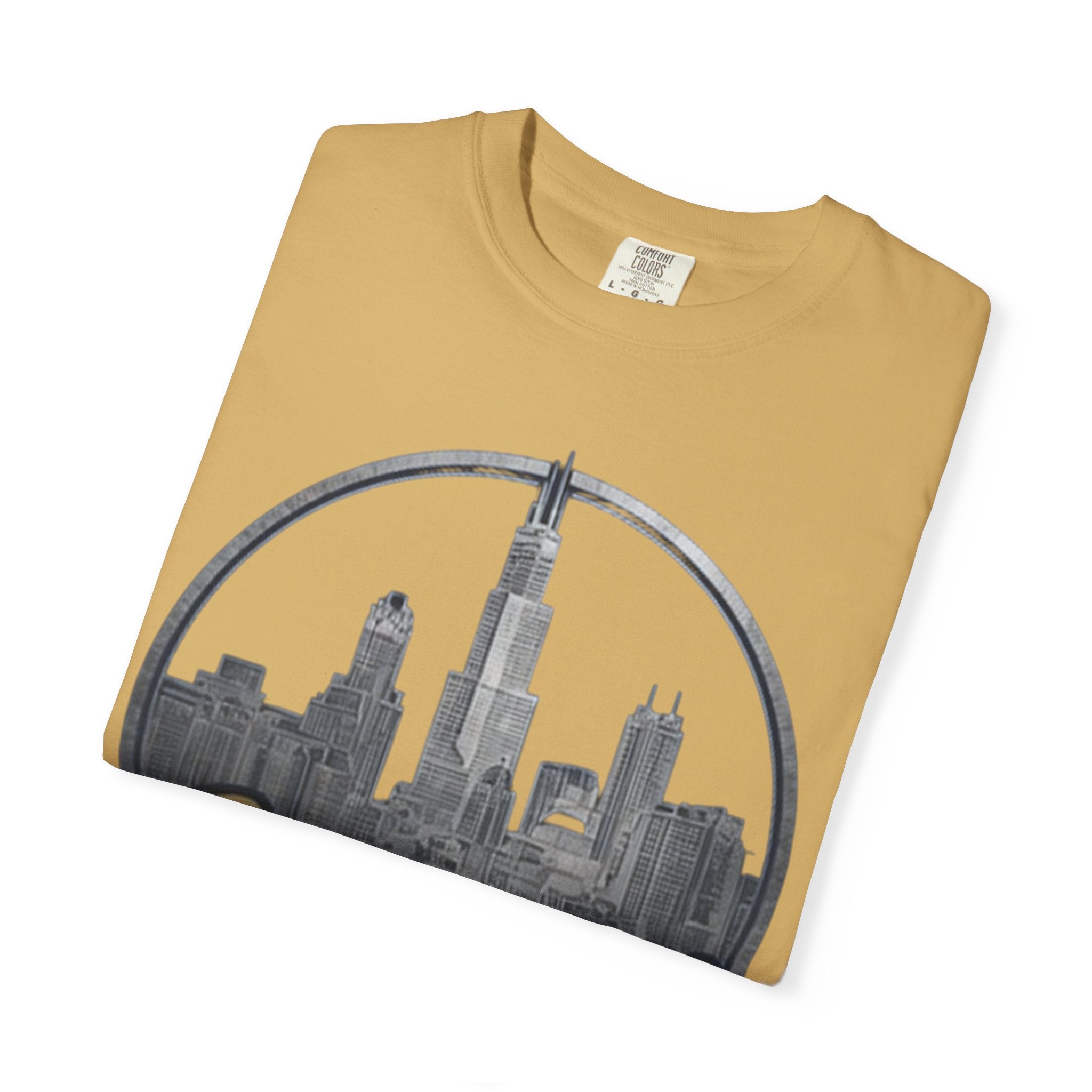 Chicago Skyline T-Shirt — "Sauvage" Graphic Tee Gold