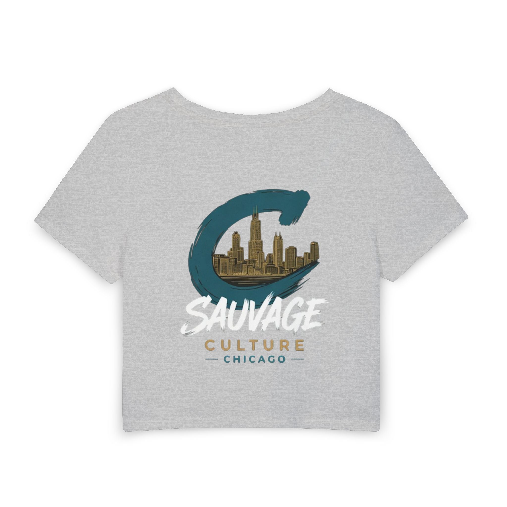 Chicago 'Sauvage Culture' Women's Baby Tee — City Skyline Crop Top