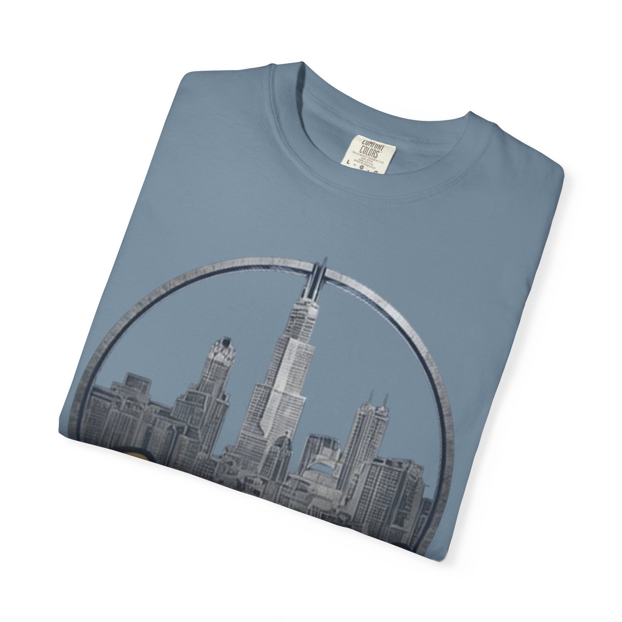 Chicago Skyline T-Shirt — "Sauvage" Graphic Tee Gold