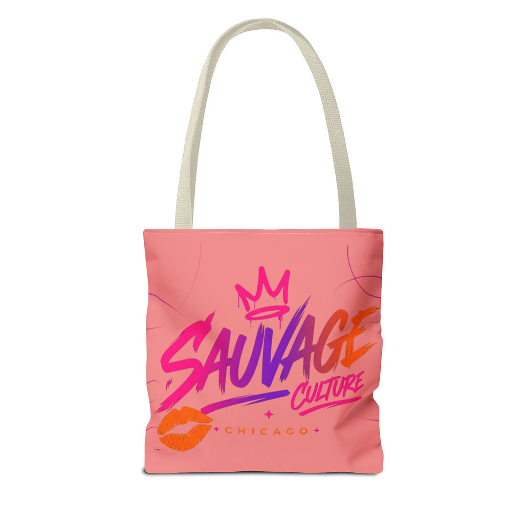 Sauvage Culture Tote Bag — Pink Graphic Shopper