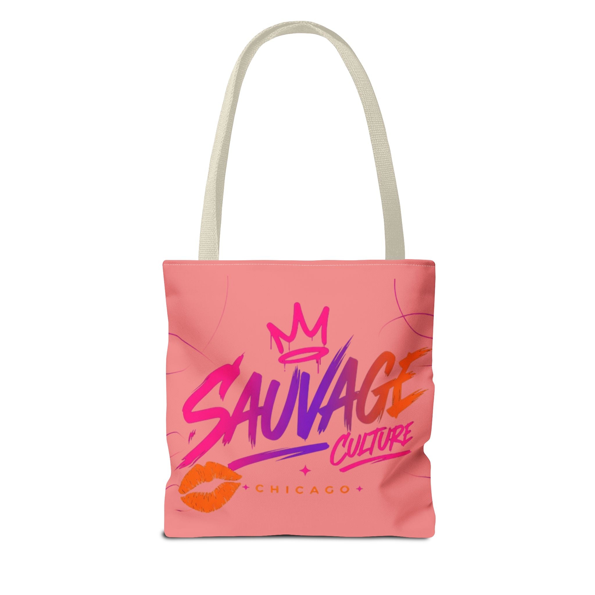 Sauvage Culture Tote Bag — Pink Graphic Shopper