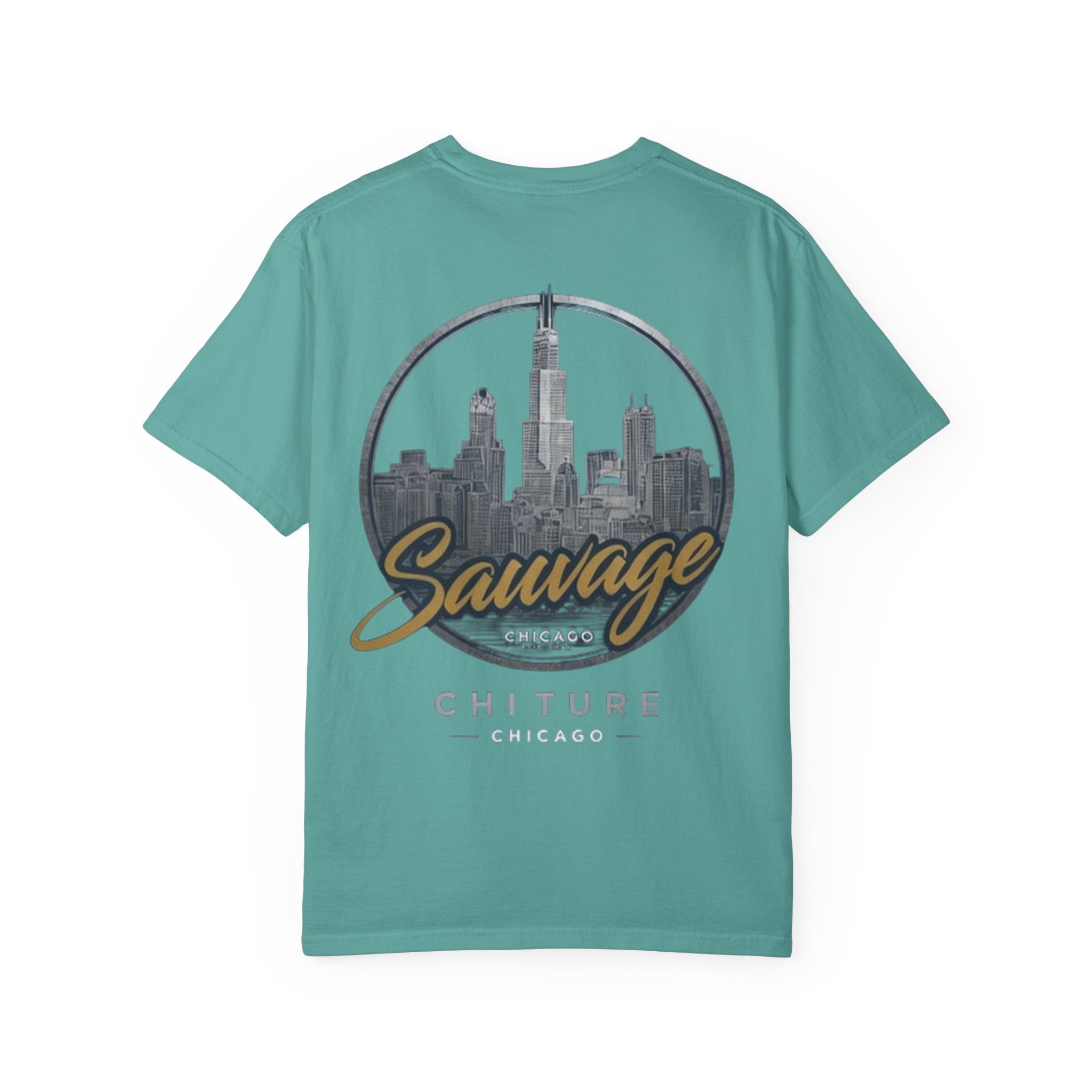 Chicago Skyline T-Shirt — "Sauvage" Graphic Tee Gold