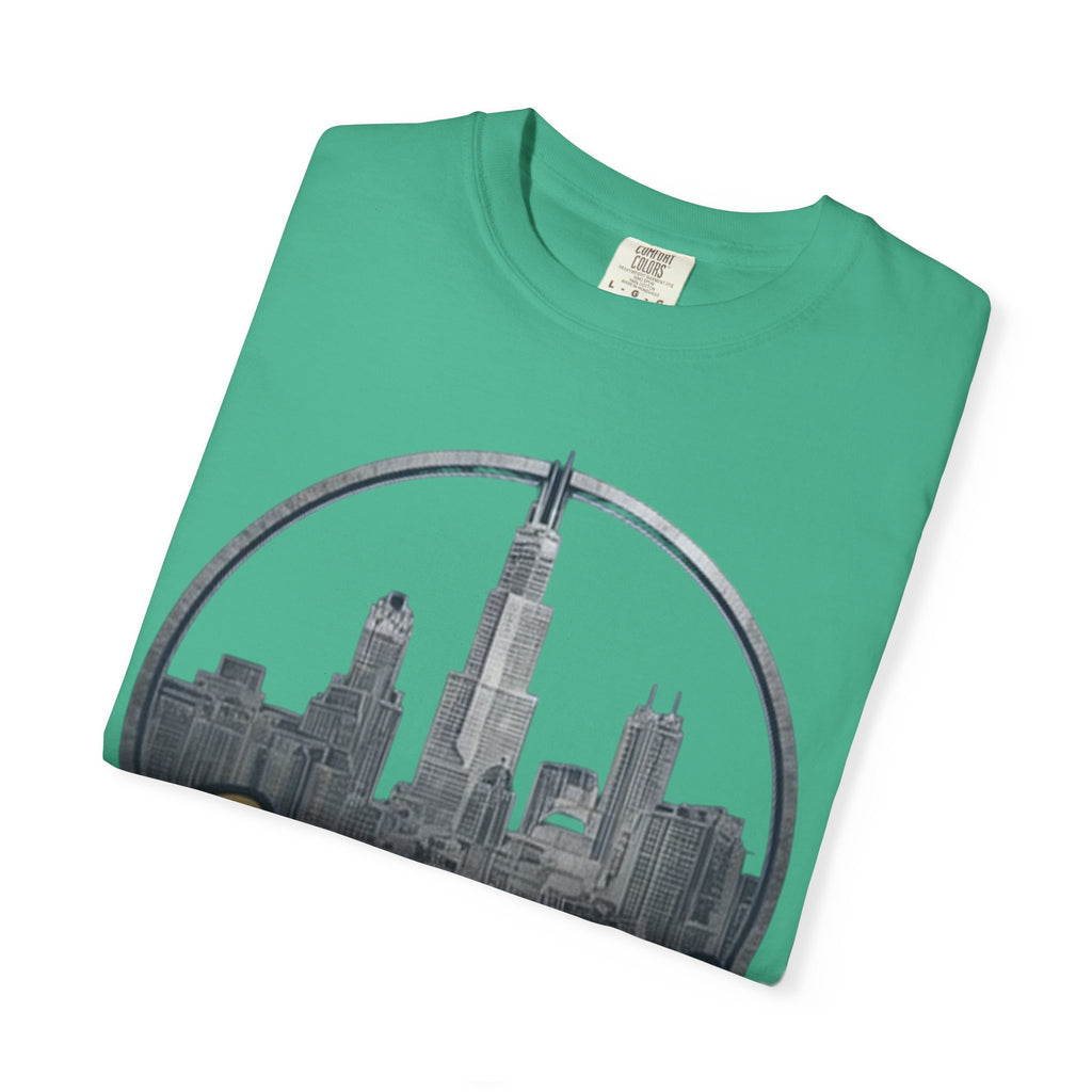 Chicago Skyline T-Shirt — "Sauvage" Graphic Tee Gold