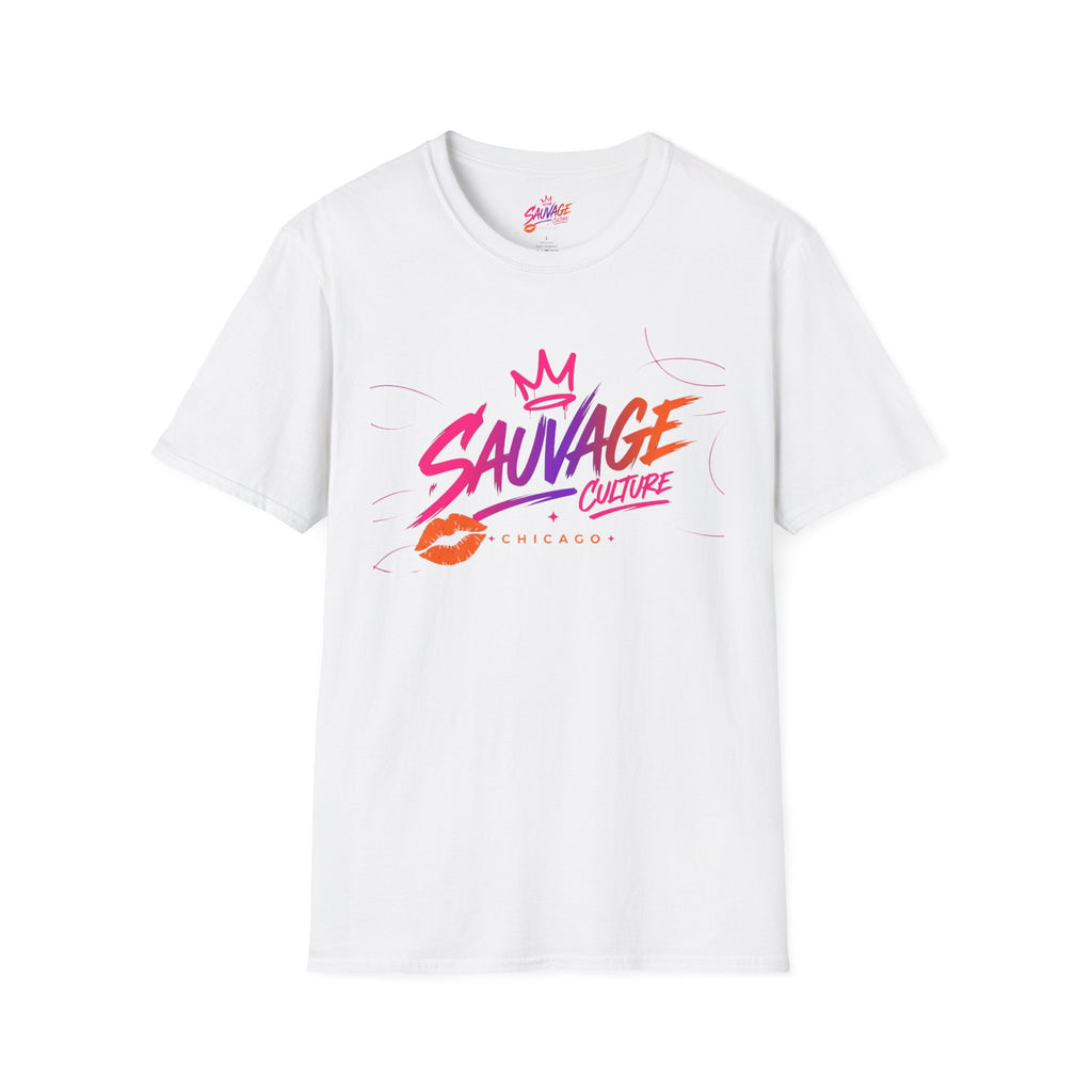 Sauvage Culture T-Shirt — Retro Neon Graphic Tee (Chicago)