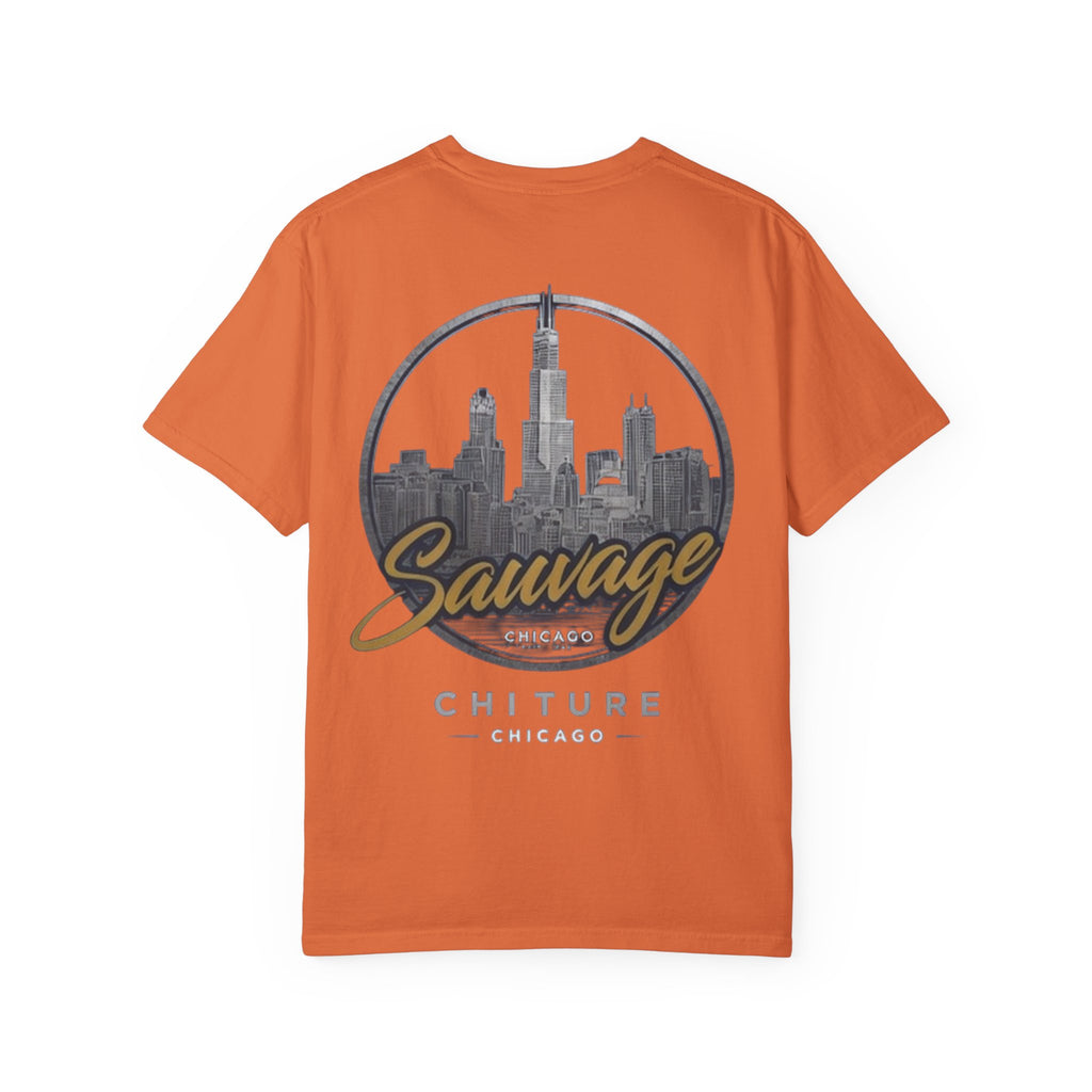 Chicago Skyline T-Shirt — "Sauvage" Graphic Tee Gold