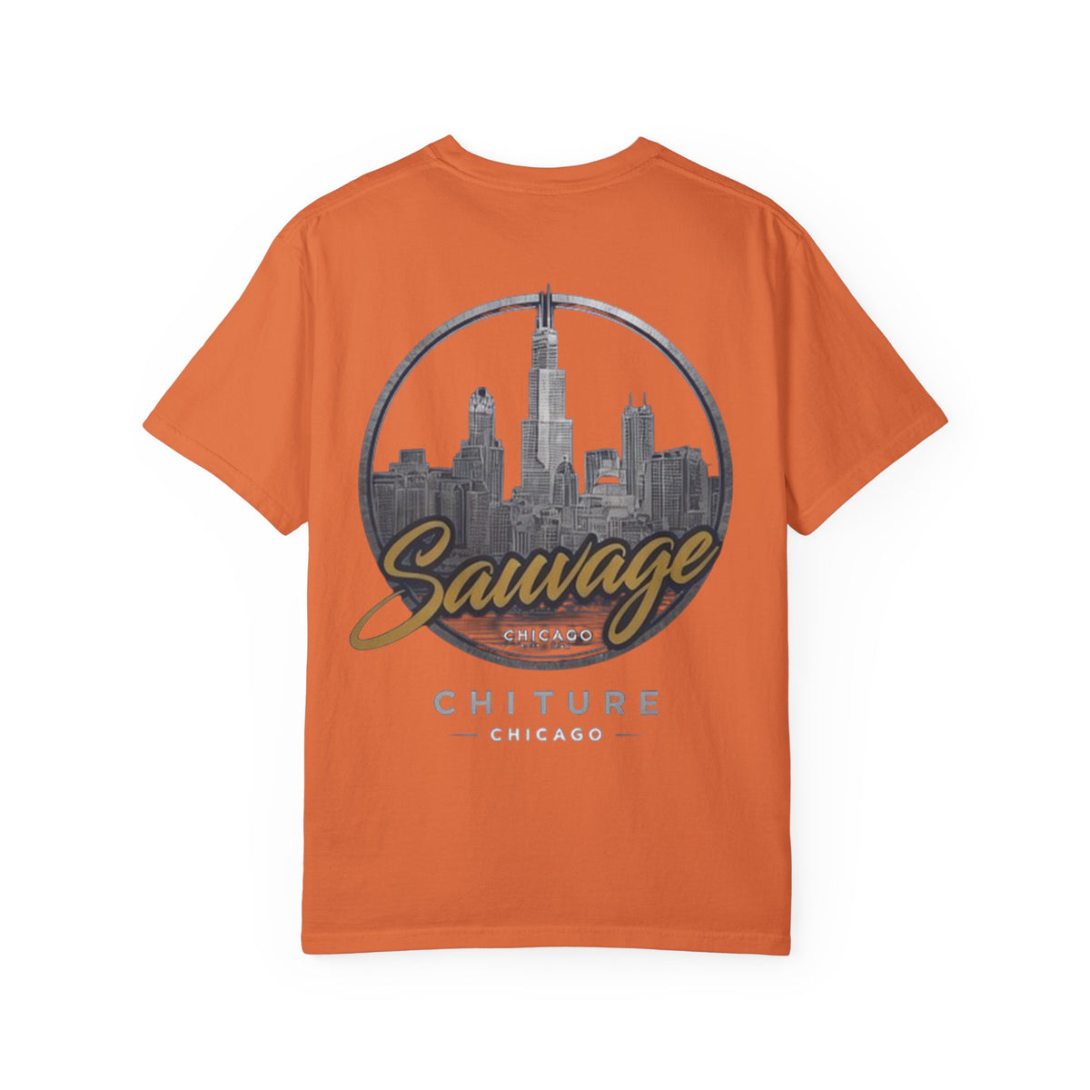 Chicago Skyline T-Shirt — "Sauvage" Graphic Tee Gold