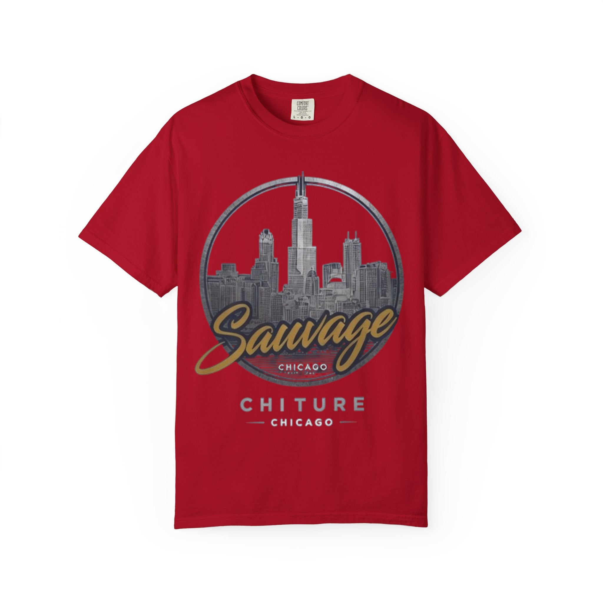 Chicago Skyline T-Shirt — "Sauvage" Graphic Tee Gold