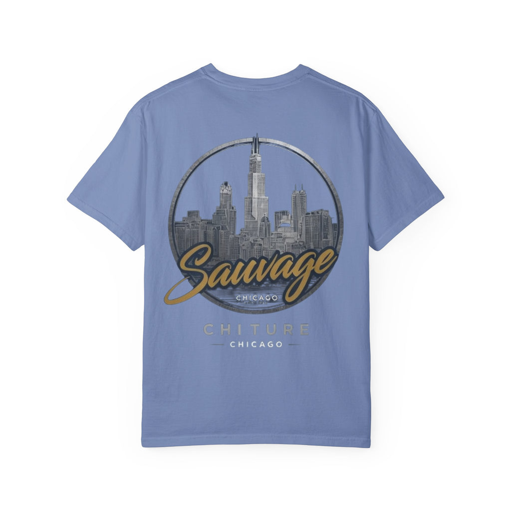 Chicago Skyline T-Shirt — "Sauvage" Graphic Tee Gold