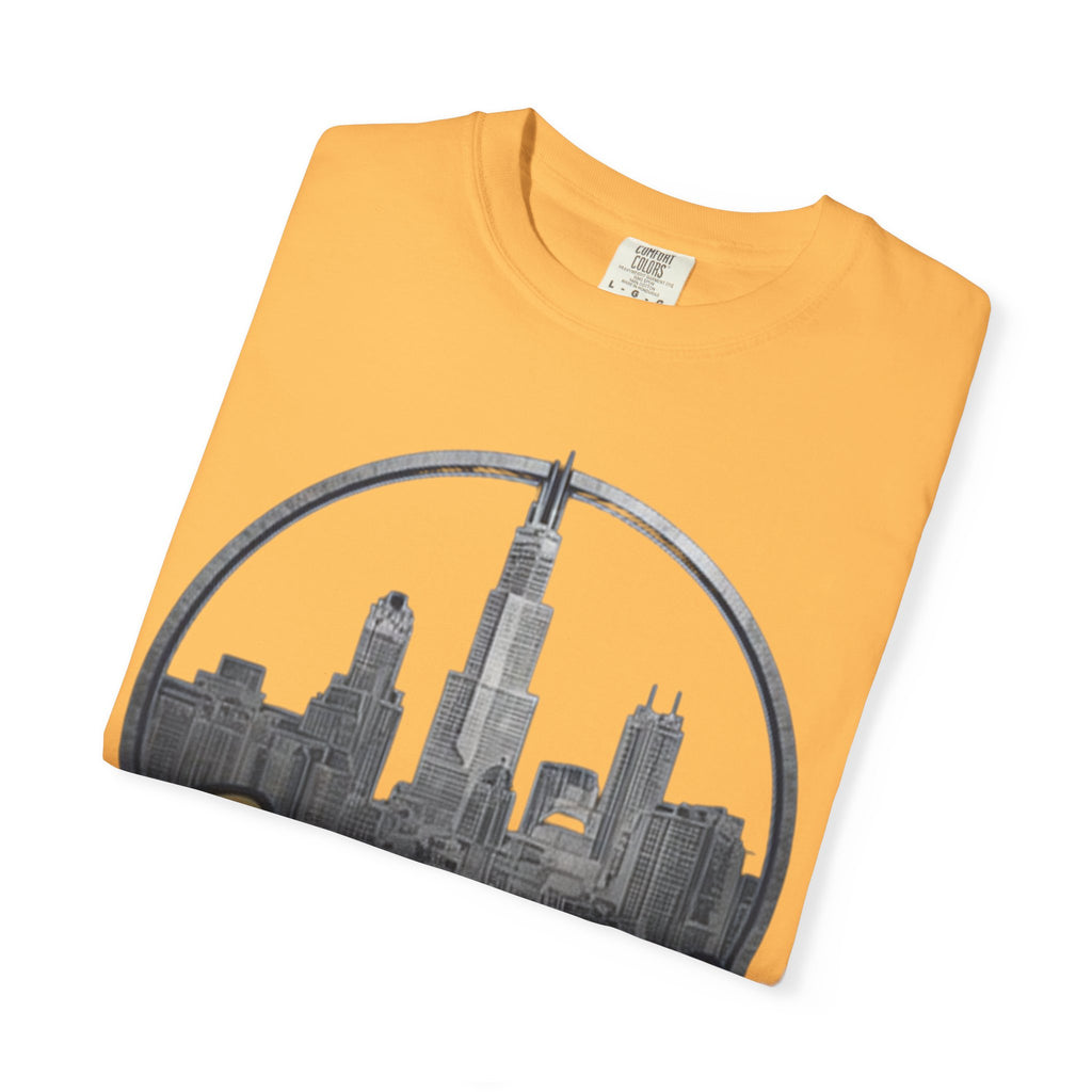Chicago Skyline T-Shirt — "Sauvage" Graphic Tee Gold