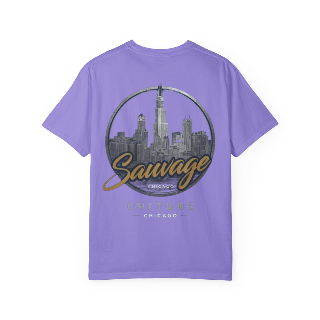 Chicago Skyline T-Shirt — "Sauvage" Graphic Tee Gold
