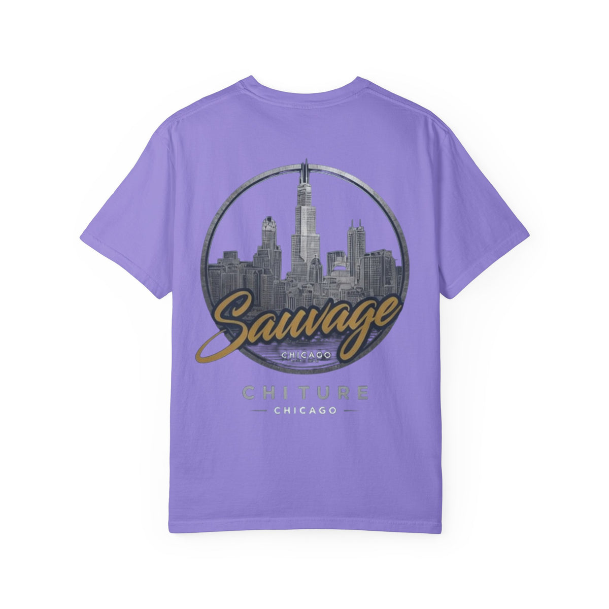 Chicago Skyline T-Shirt — "Sauvage" Graphic Tee Gold