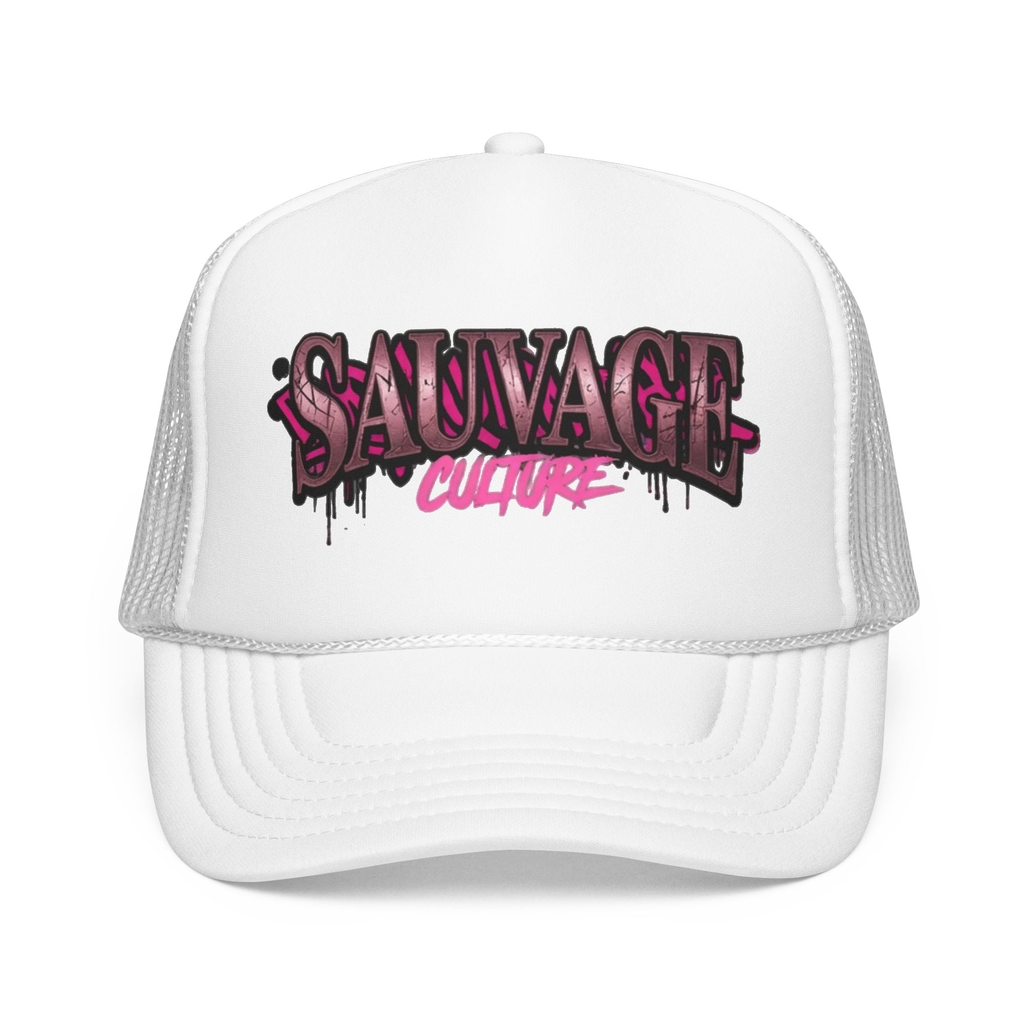Copy of Pink Trucker Hat — 'Savage Auntie' Floral Graphic Foam Cap