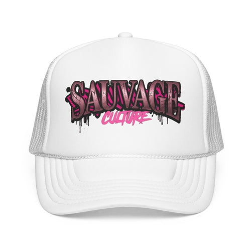 Copy of Pink Trucker Hat — 'Savage Auntie' Floral Graphic Foam Cap