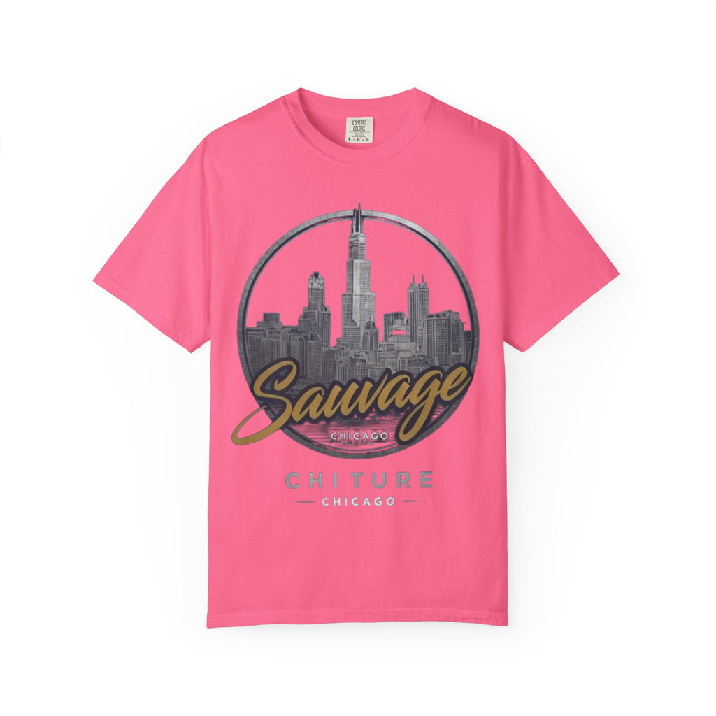 Chicago Skyline T-Shirt — "Sauvage" Graphic Tee Gold