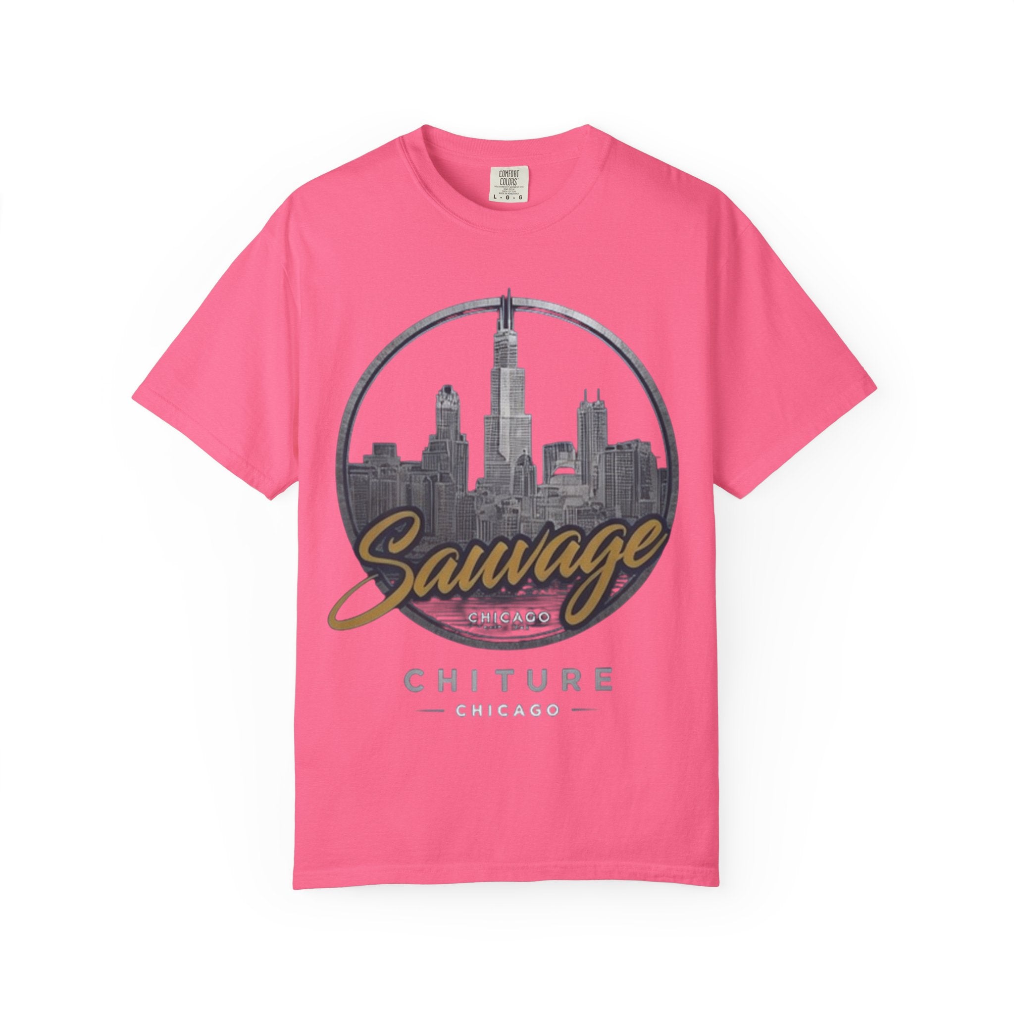Chicago Skyline T-Shirt — "Sauvage" Graphic Tee Gold