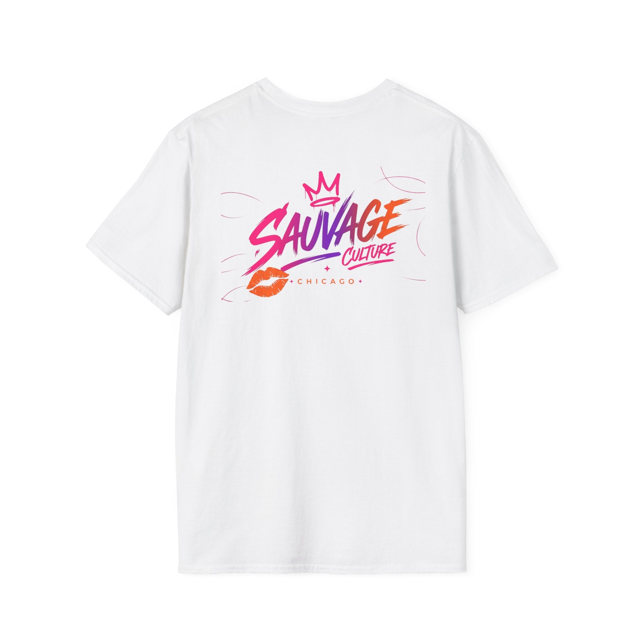 Sauvage Culture T-Shirt — Retro Neon Graphic Tee (Chicago)