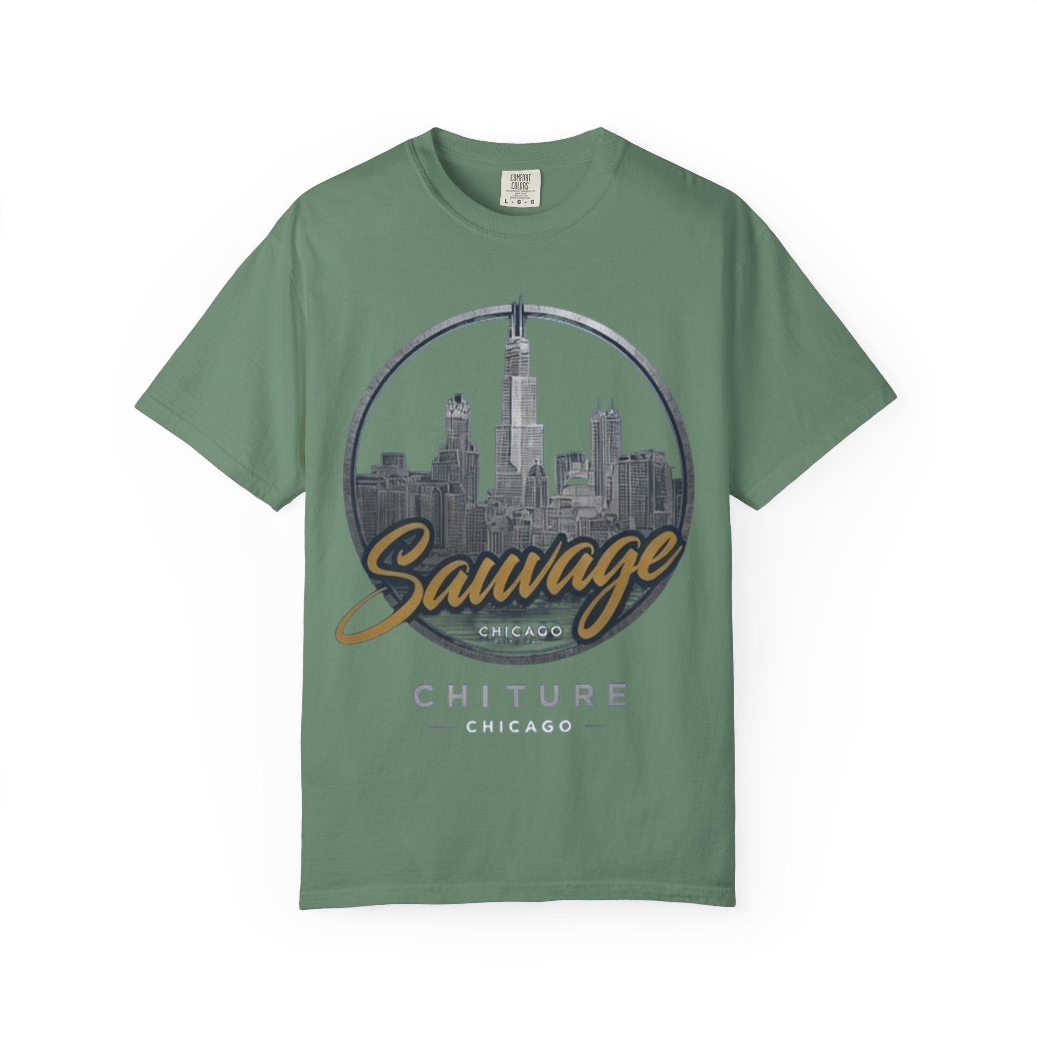 Chicago Skyline T-Shirt — "Sauvage" Graphic Tee Gold