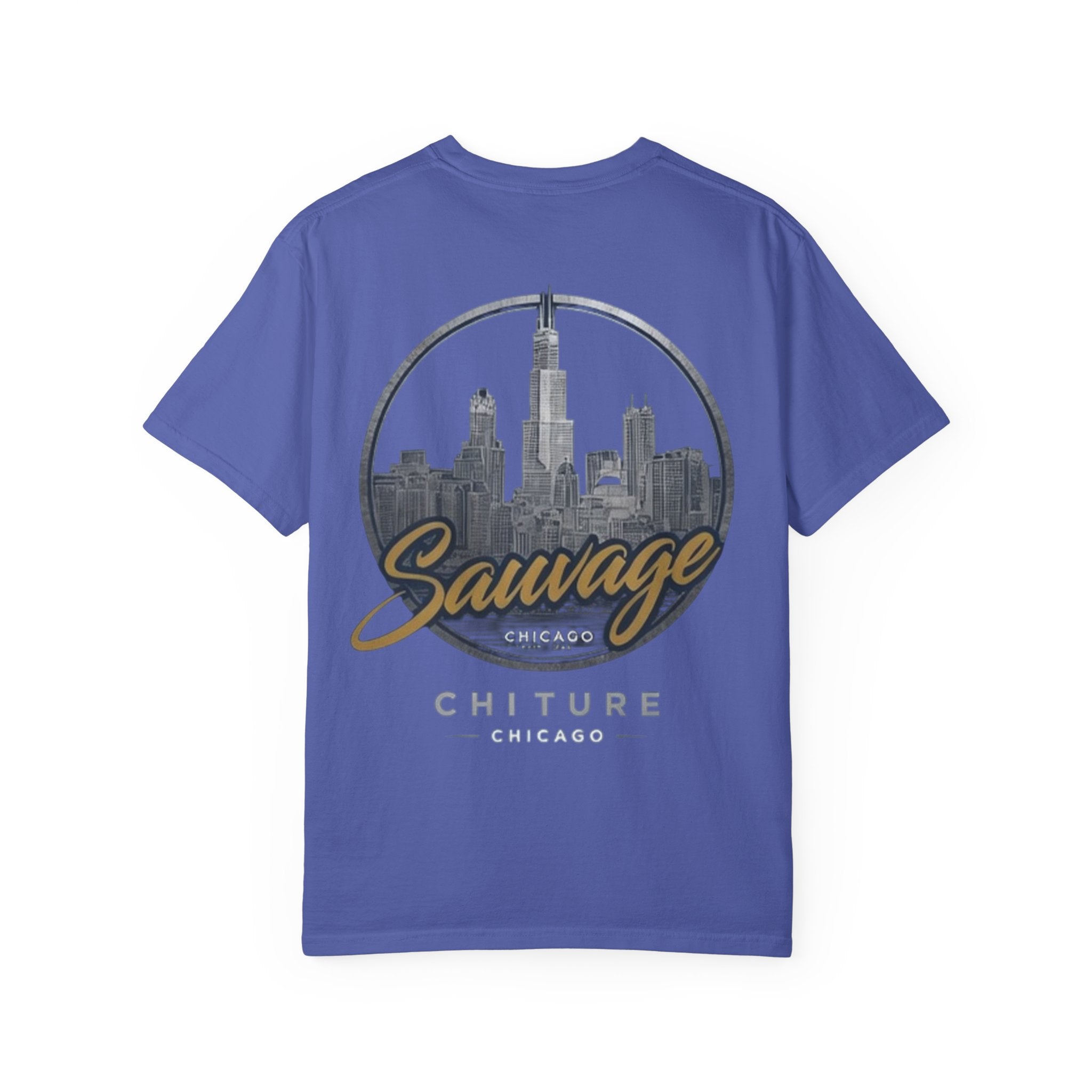 Chicago Skyline T-Shirt — "Sauvage" Graphic Tee Gold