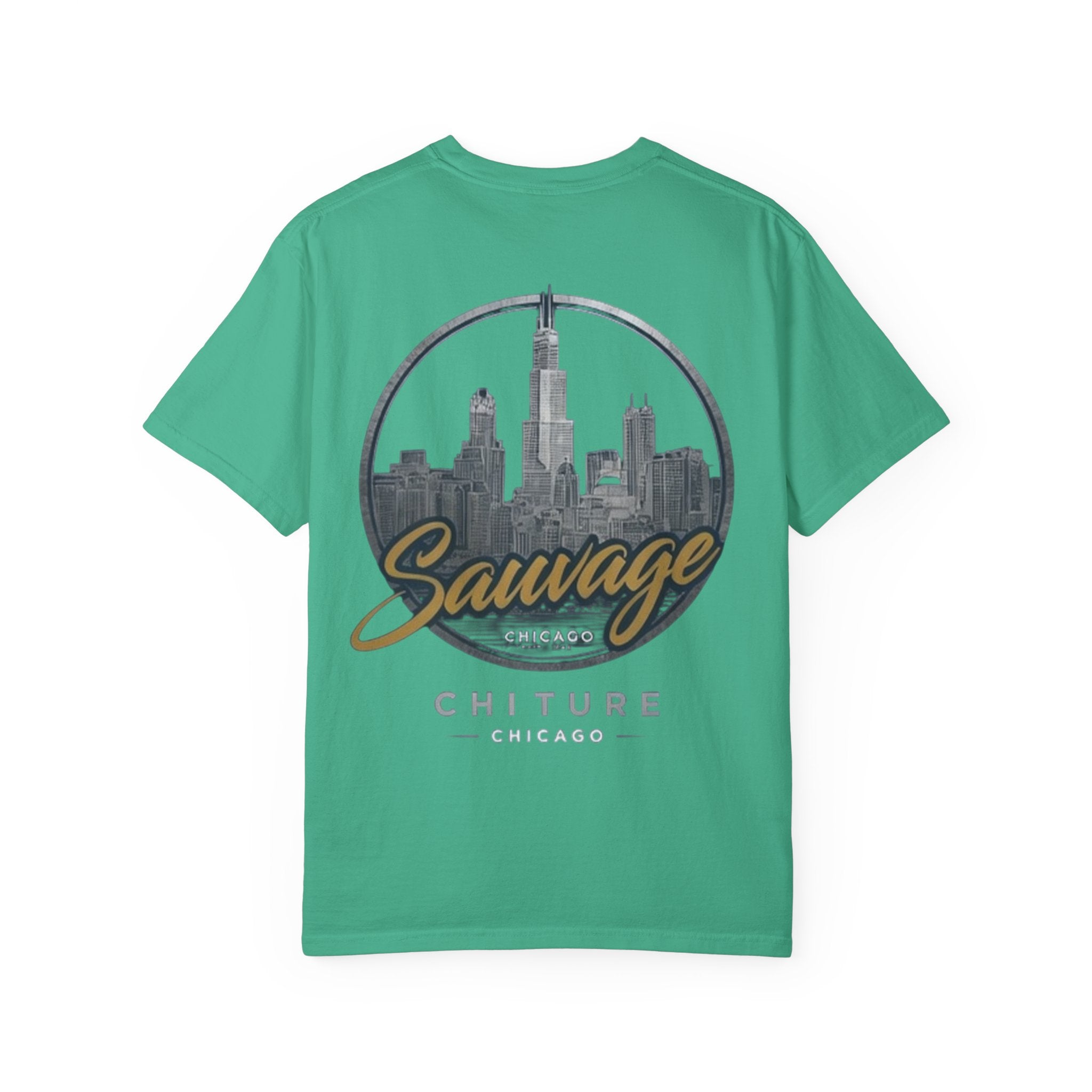Chicago Skyline T-Shirt — "Sauvage" Graphic Tee Gold