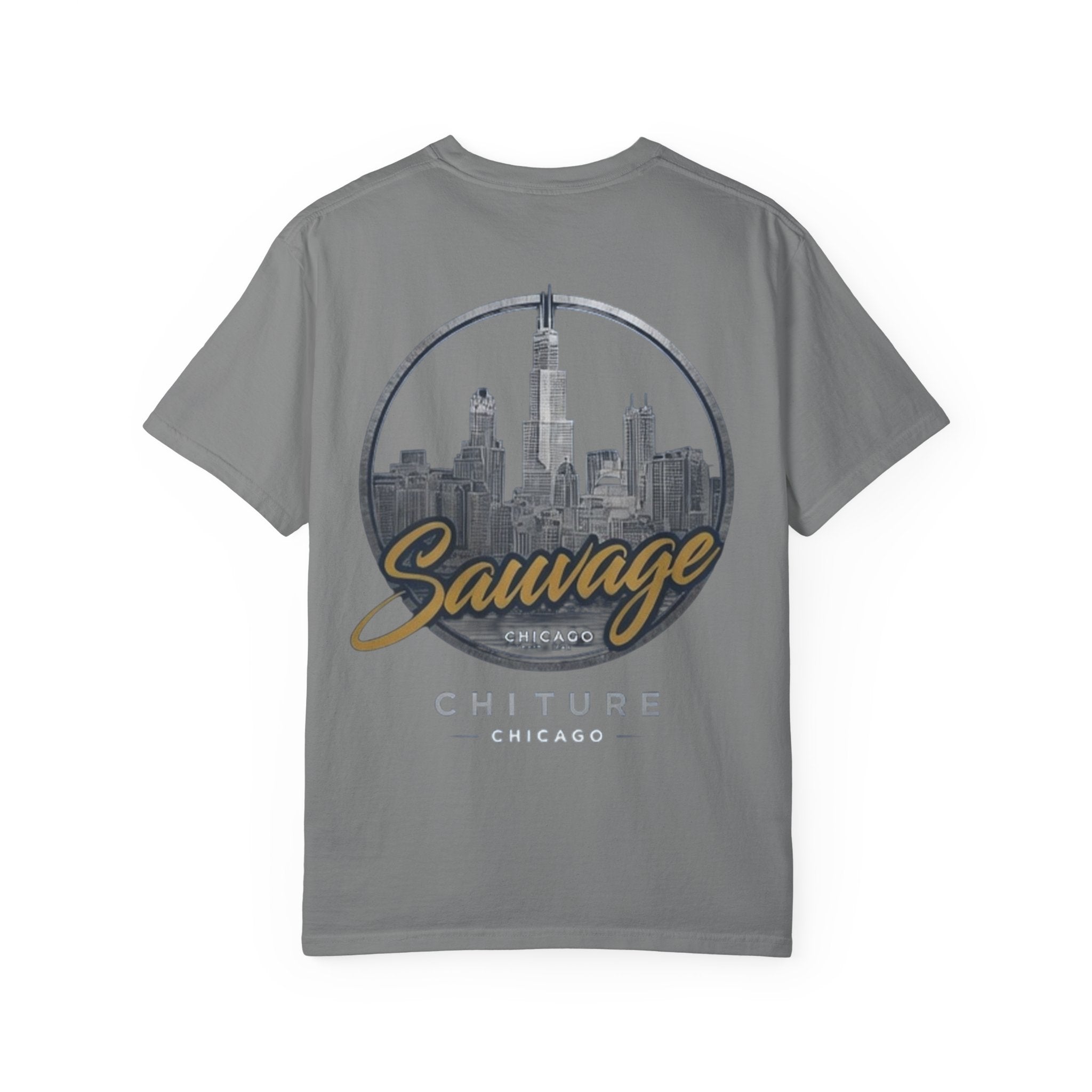 Chicago Skyline T-Shirt — "Sauvage" Graphic Tee Gold