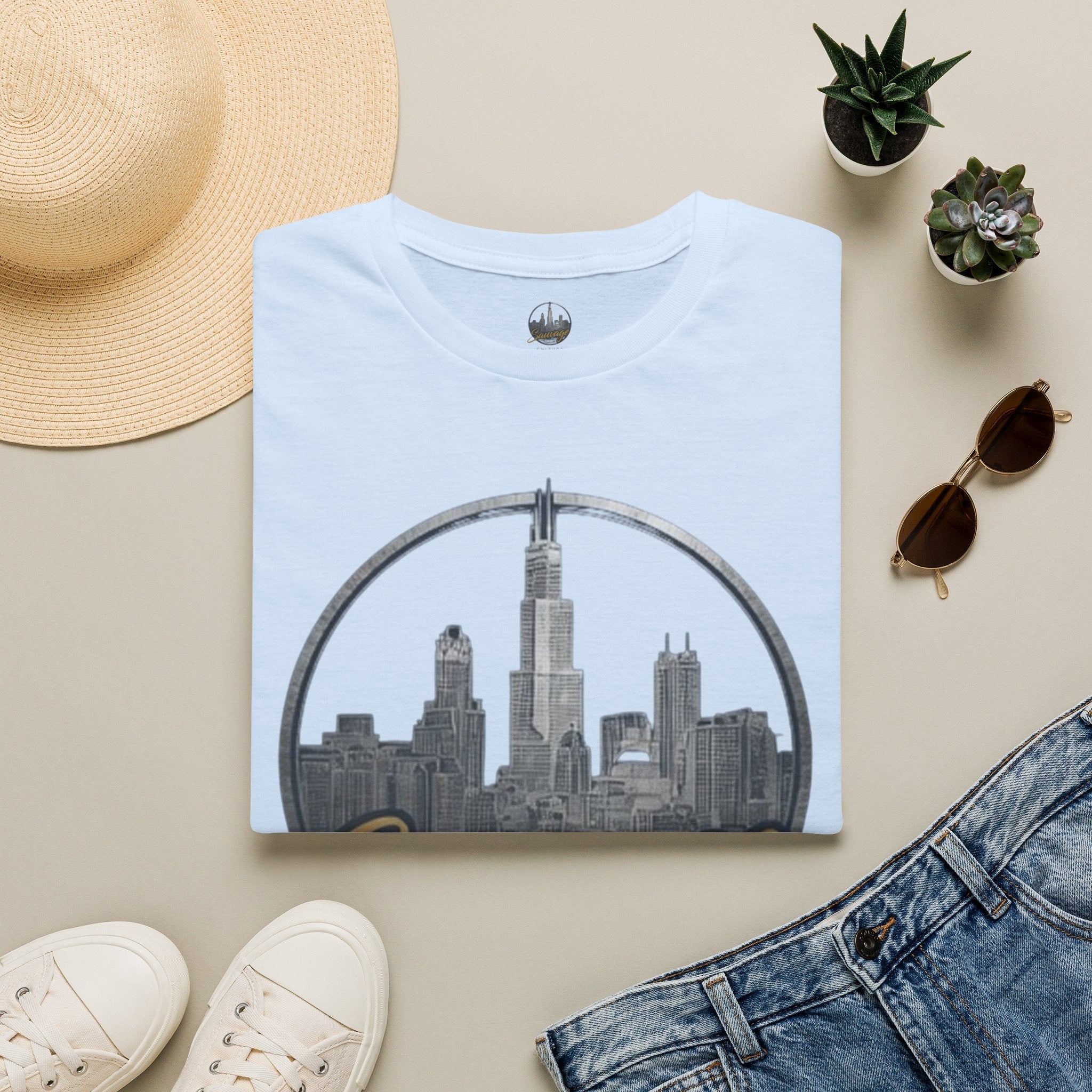 Chicago Skyline T-Shirt — 'Sauvage' Urban Cityscape Tee