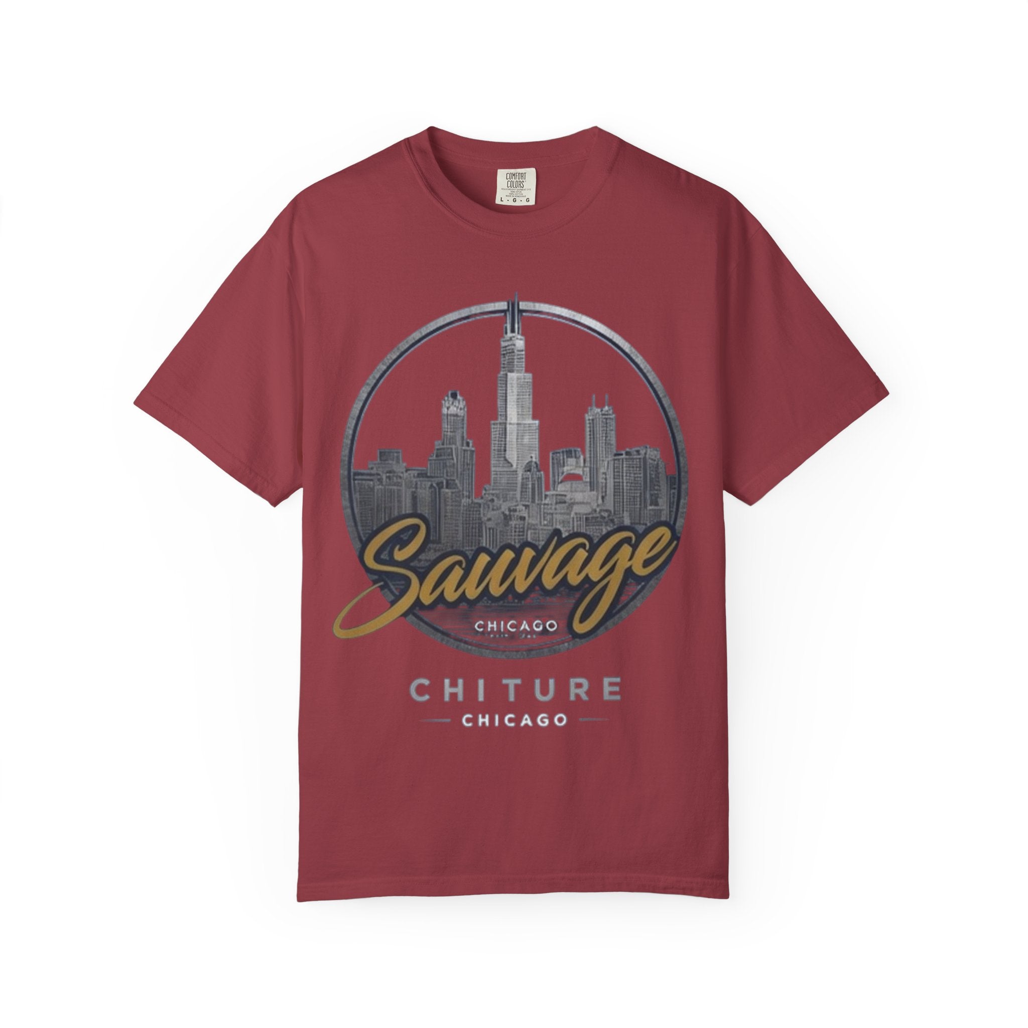 Chicago Skyline T-Shirt — "Sauvage" Graphic Tee Gold
