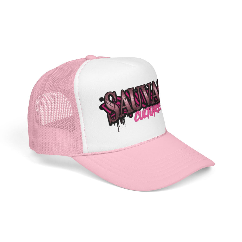 Copy of Pink Trucker Hat — 'Savage Auntie' Floral Graphic Foam Cap