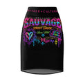 Sauvage Graffiti Pencil Skirt — 'Sauvage Street Flavor' White