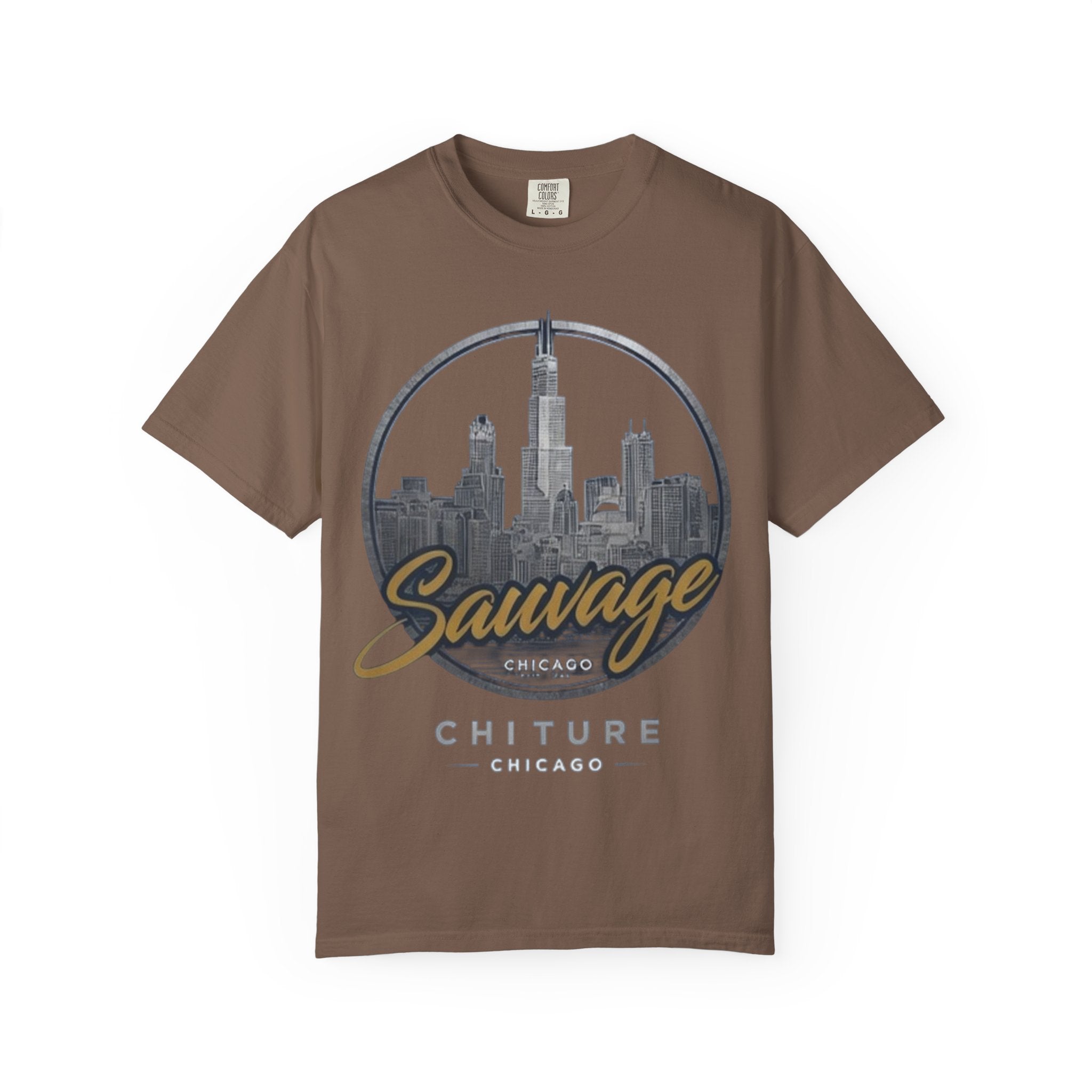 Chicago Skyline T-Shirt — "Sauvage" Graphic Tee Gold