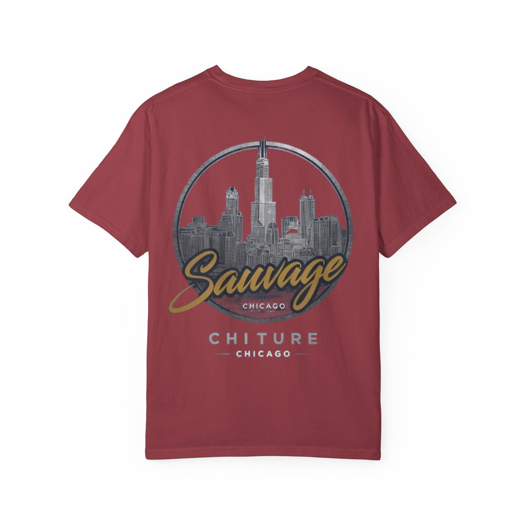 Chicago Skyline T-Shirt — "Sauvage" Graphic Tee Gold