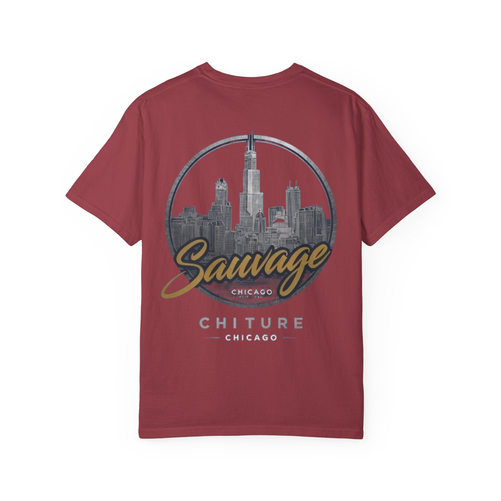 Chicago Skyline T-Shirt — "Sauvage" Graphic Tee Gold