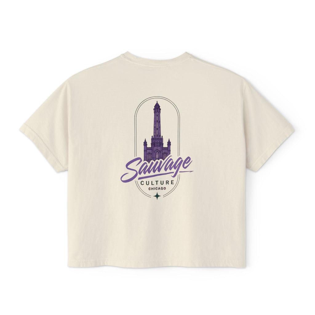 Savage Culture Vintage Tower Boxy Tee — Women's Cropped Graphic T‑Shirt