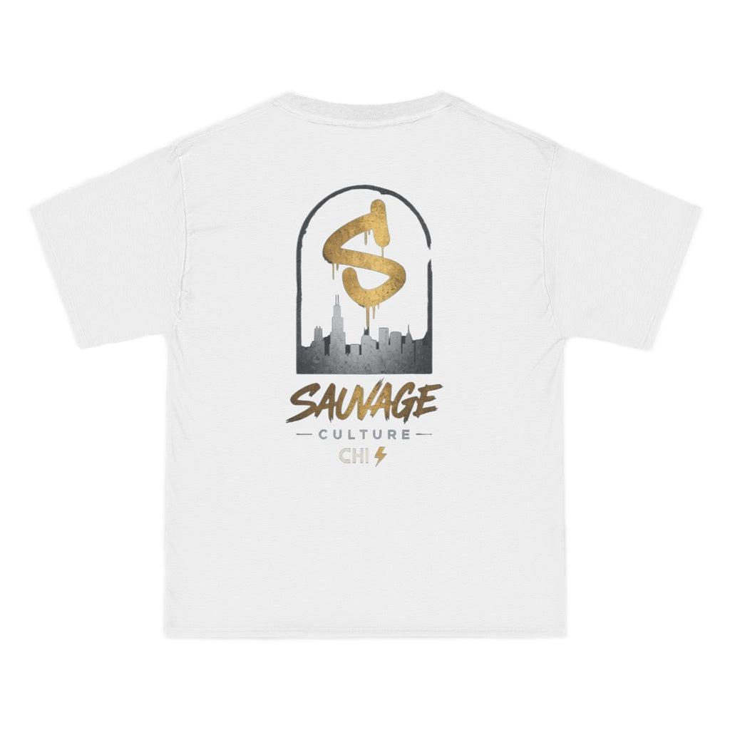 Savage Culture Skyline T-Shirt — Gold Logo Urban Streetwear