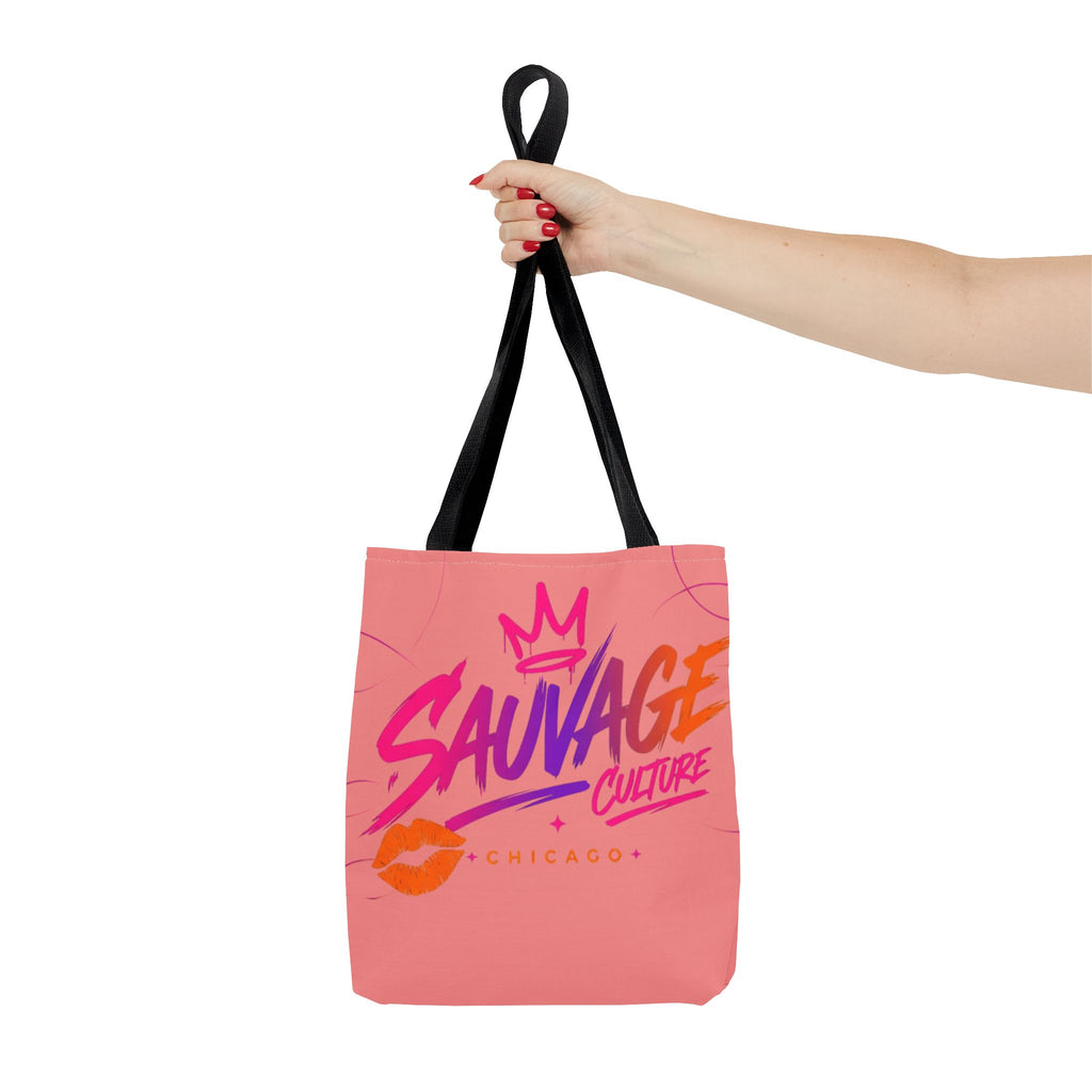Sauvage Culture Tote Bag — Pink Graphic Shopper