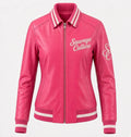 Sauvage Culture Pink Ladies Leather Jacket