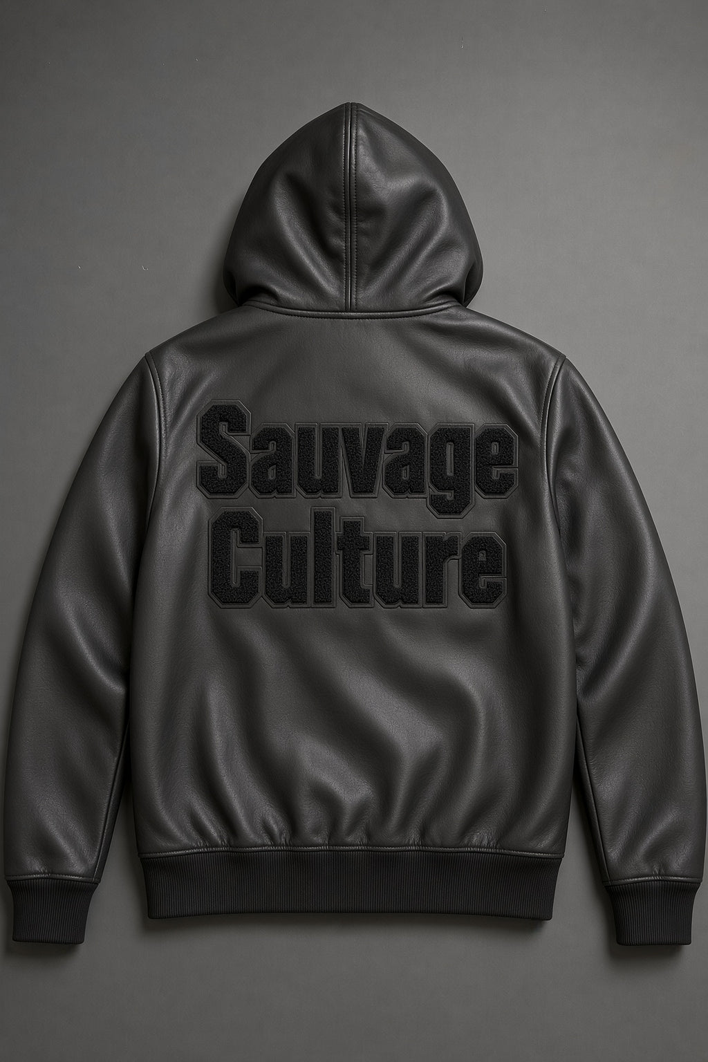 SC Black Leather Hoodie